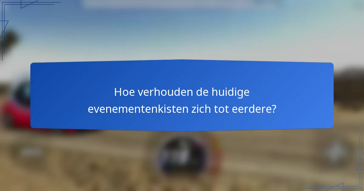 Hoe verhouden de huidige evenementenkisten zich tot eerdere?